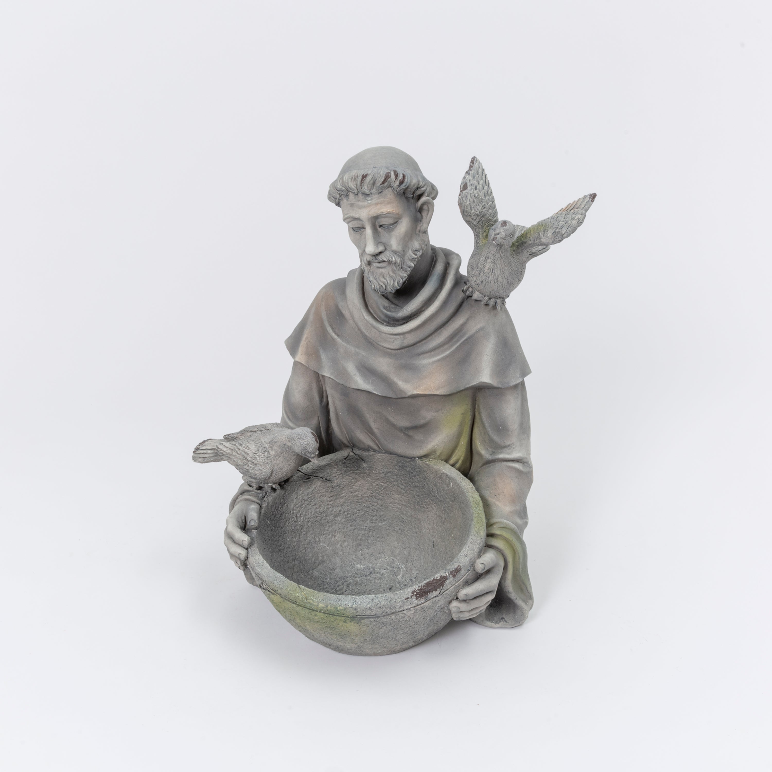 18.5 Inch St. Francis Magnesium Bird Feeder Statue